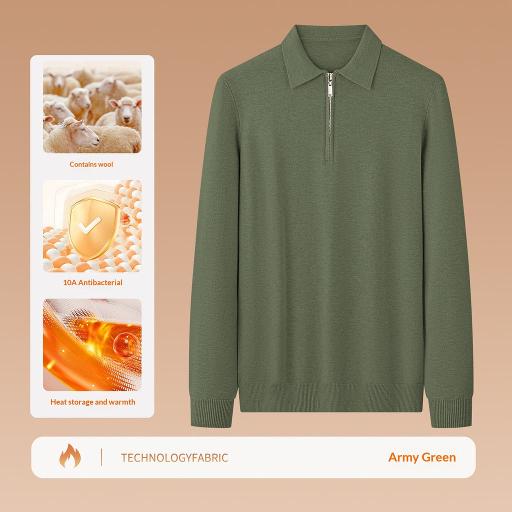 Wool Modal Sweater Men's Zip-Up Top
