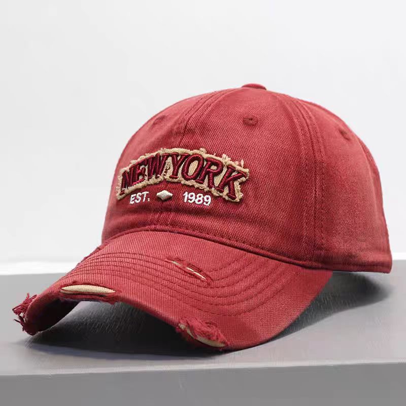 Embroidered Letter Denim Baseball Cap With A Soft Crown