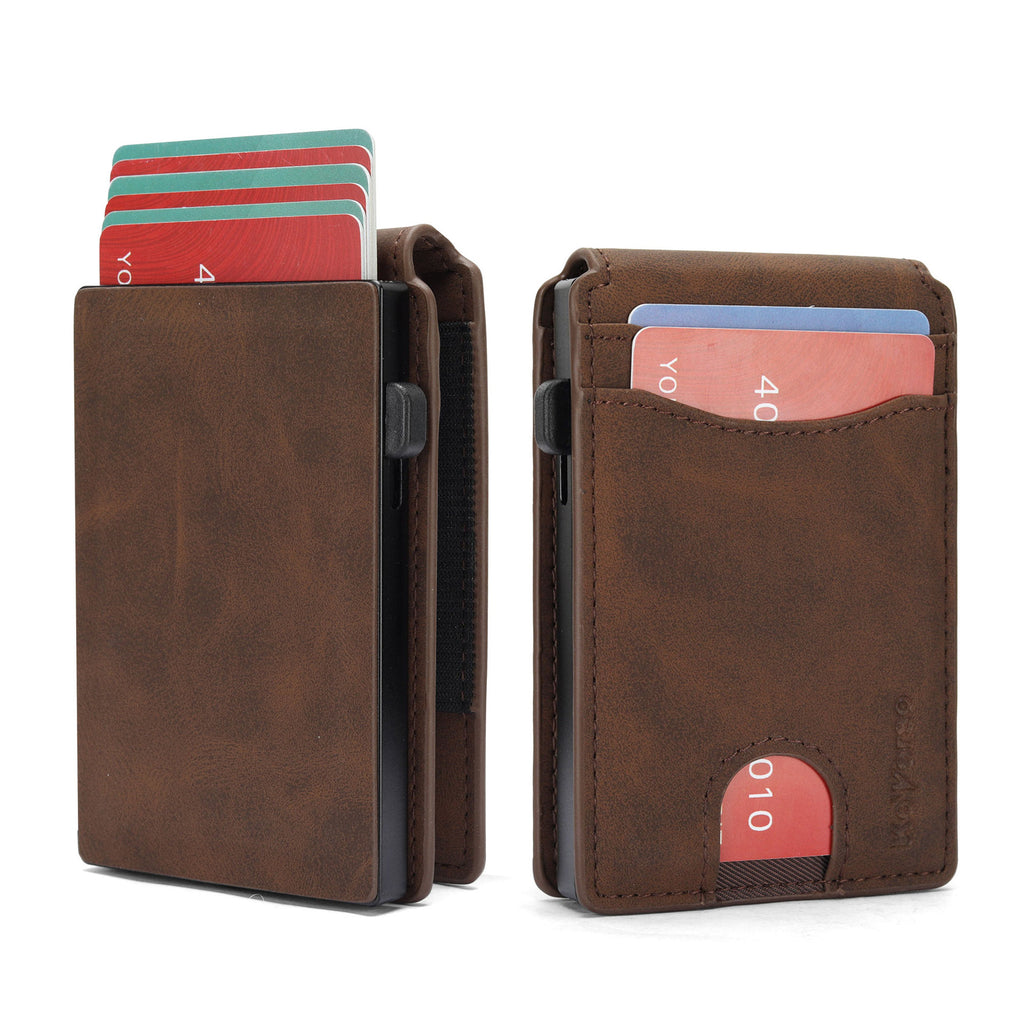 Flip-style Multi-card-slot Genuine Leather Mens Wallet