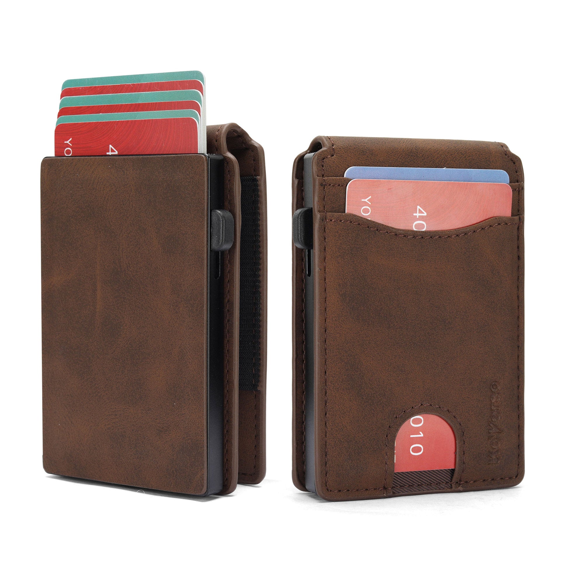 Flip-style Multi-card-slot Genuine Leather Mens Wallet